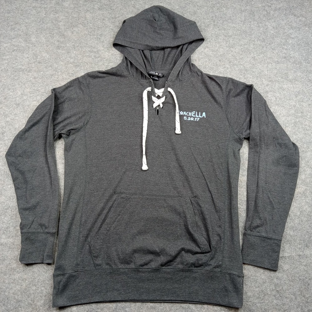 Coachella Hoodie Mens Medium Gray Pullover Sweatshirt J America Festival 2017